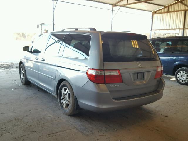 5FNRL38667B046243 - 2007 HONDA ODYSSEY EX BLUE photo 3