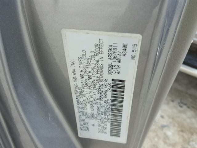 5TBRT34103S428776 - 2003 TOYOTA TUNDRA ACC SILVER photo 10