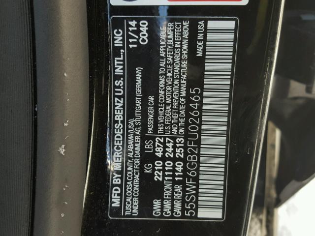 55SWF6GB2FU026465 - 2015 MERCEDES-BENZ C 400 4MAT BLACK photo 10