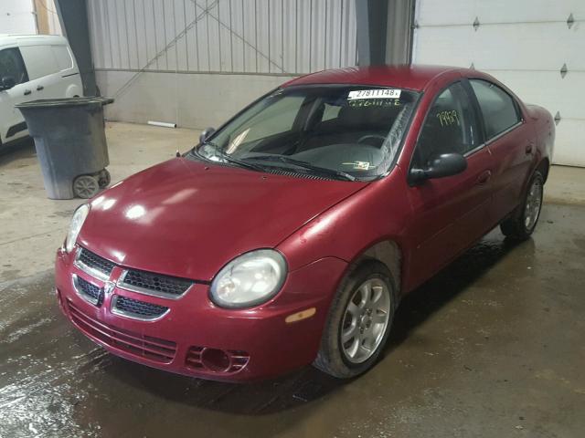 1B3ES56C45D172550 - 2005 DODGE NEON SXT MAROON photo 2