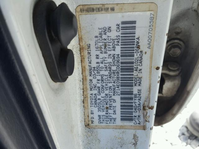 2T1AE09BXRC069694 - 1994 TOYOTA COROLLA LE 白色 照片 10