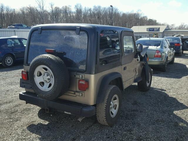 1J4FA39S14P721674 - 2004 JEEP WRANGLER X BROWN photo 4