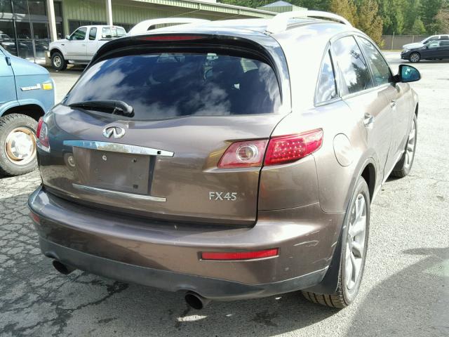 JNRBS08WX4X403492 - 2004 INFINITI FX45 BROWN photo 4