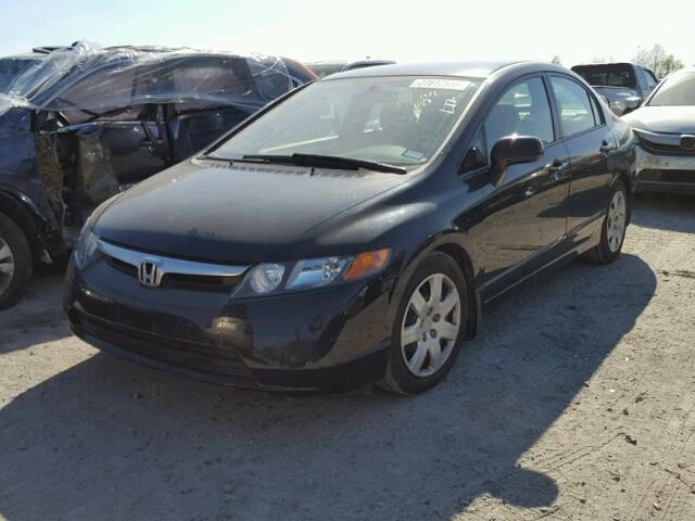 1HGFA16537L121115 - 2007 HONDA CIVIC LX BLACK photo 2