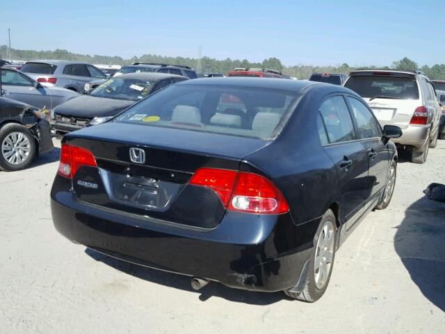 1HGFA16537L121115 - 2007 HONDA CIVIC LX BLACK photo 4