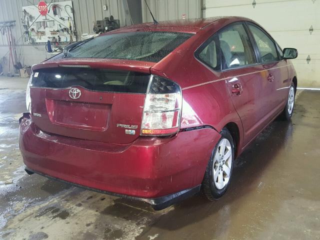 JTDKB20U957039010 - 2005 TOYOTA PRIUS RED photo 4