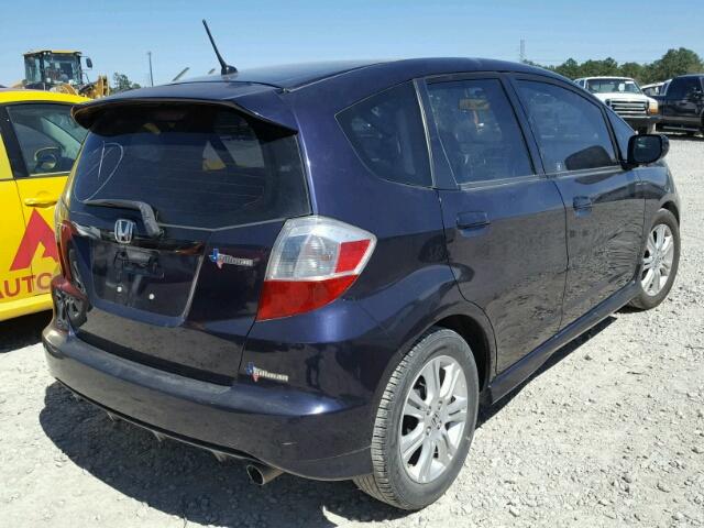 JHMGE8H44AC016710 - 2010 HONDA FIT SPORT BLUE photo 4