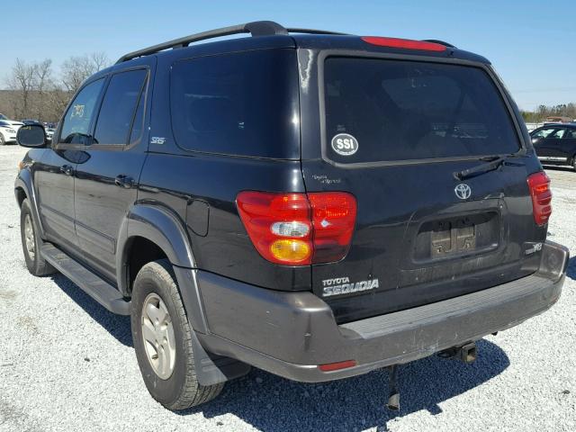 5TDZT34A73S182011 - 2003 TOYOTA SEQUOIA SR BLACK photo 3