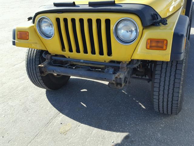 1J4FA49S12P739272 - 2002 JEEP WRANGLER / YELLOW photo 9