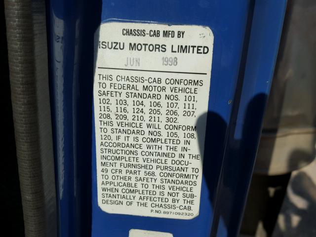 4KLB4B1R1WJ002476 - 1998 ISUZU NPR WHITE photo 10