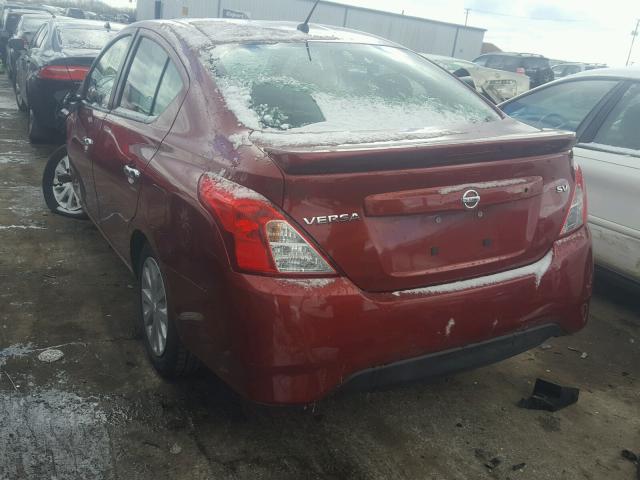 3N1CN7AP8HK442227 - 2017 NISSAN VERSA S RED photo 3