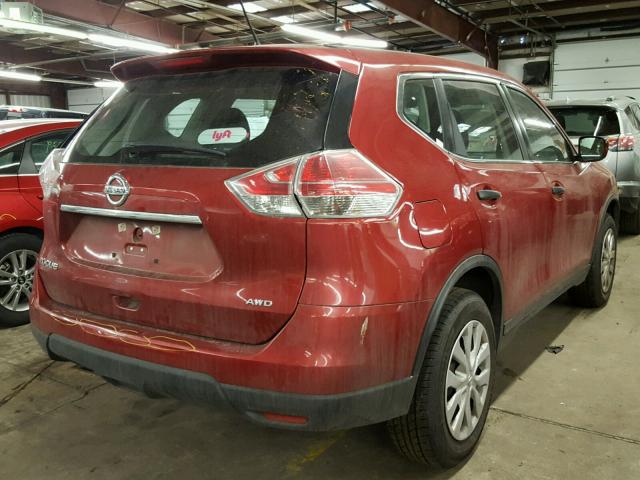 5N1AT2MV2GC736293 - 2016 NISSAN ROGUE S RED photo 4