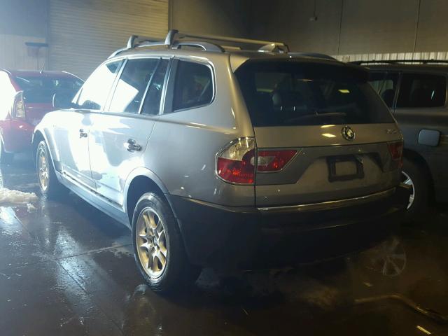 WBXPA73454WC44478 - 2004 BMW X3 2.5I GRAY photo 3