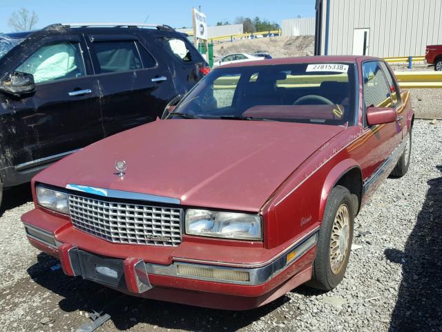 1G6EL1156KU630424 - 1989 CADILLAC ELDORADO RED photo 2