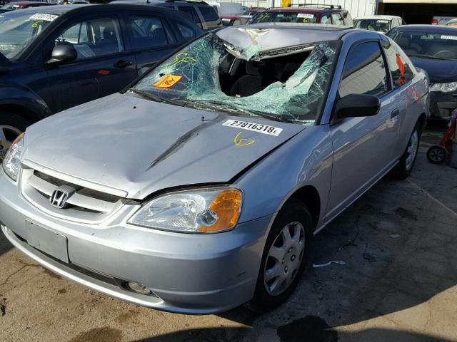 1HGEM21511L048043 - 2001 HONDA CIVIC LX SILVER photo 2