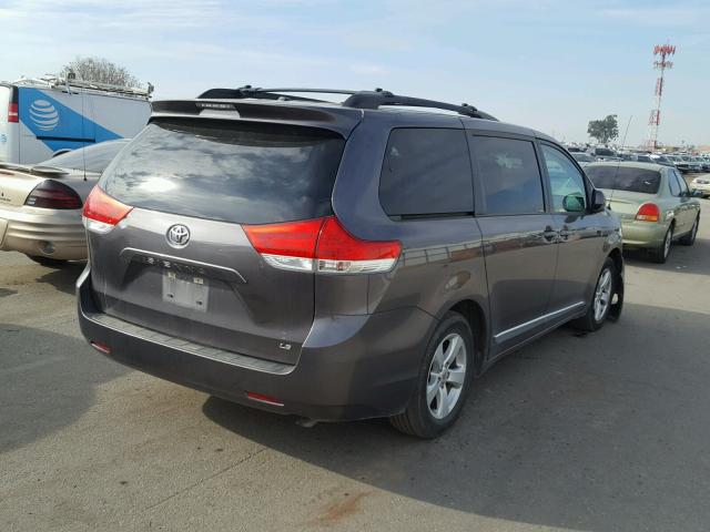 5TDKK3DC9DS369340 - 2013 TOYOTA SIENNA LE GRAY photo 4