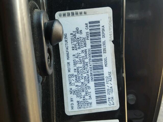 1NXBR30E47Z839031 - 2007 TOYOTA COROLLA CE CHARCOAL photo 10