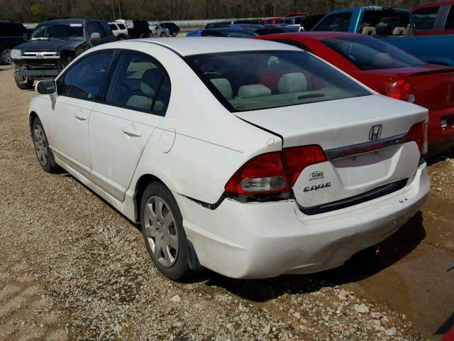 2HGFA16509H360654 - 2009 HONDA CIVIC LX WHITE photo 3