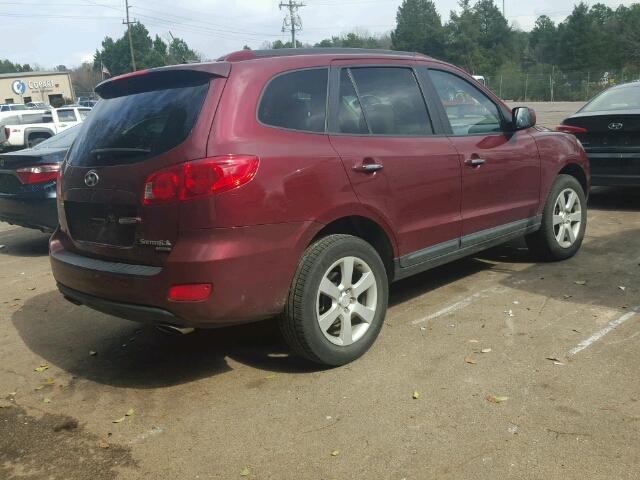 5NMSH13E78H194276 - 2008 HYUNDAI SANTA FE S BURGUNDY photo 4