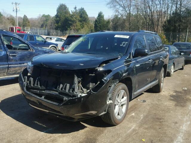 5TDYK3EH1DS124696 - 2013 TOYOTA HIGHLANDER BLACK photo 2