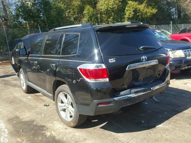 5TDYK3EH1DS124696 - 2013 TOYOTA HIGHLANDER BLACK photo 3