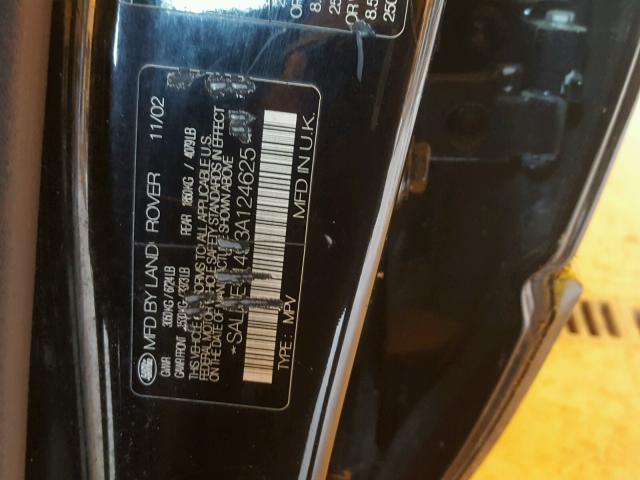 SALME11493A124625 - 2003 LAND ROVER RANGE ROVE BLACK photo 10