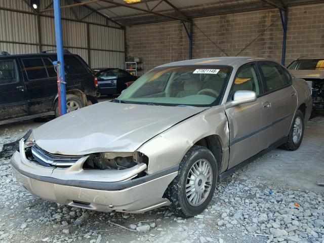 2G1WF52E429295331 - 2002 CHEVROLET IMPALA GOLD photo 2