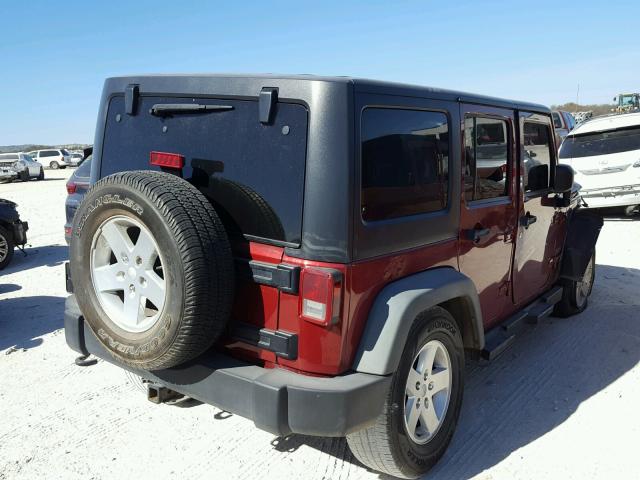 1J4HA3H19BL561923 - 2011 JEEP WRANGLER U MAROON photo 4