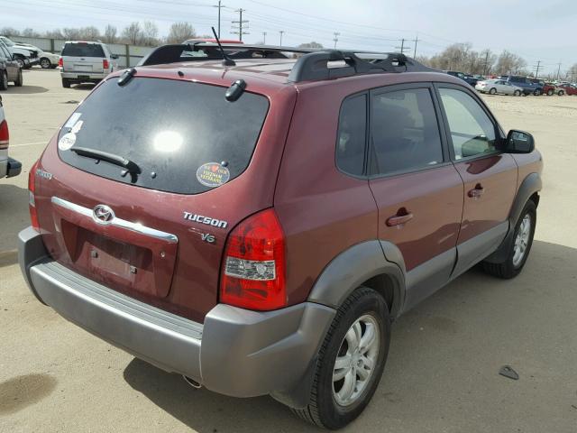 KM8JN12D17U494119 - 2007 HYUNDAI TUCSON SE RED photo 4