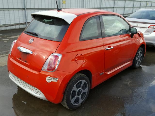 3C3CFFGE2FT598186 - 2015 FIAT 500 ELECTR ORANGE photo 4