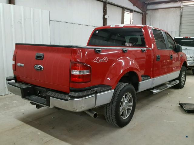 1FTPW04548KD53182 - 2008 FORD F150 SUPER RED photo 4