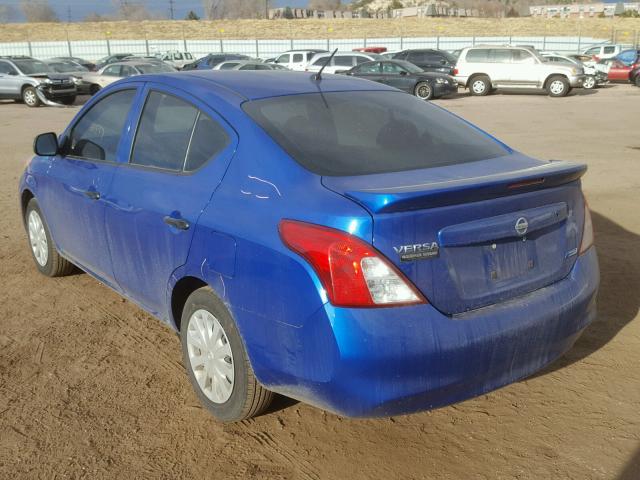 3N1CN7APXDL863676 - 2013 NISSAN VERSA S BLUE photo 3