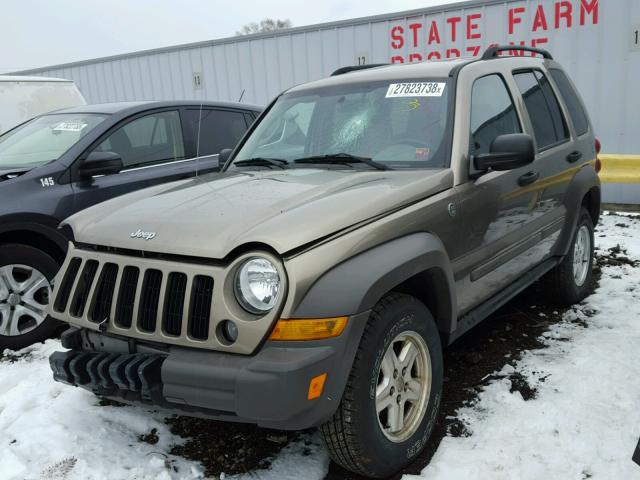 1J4GL48K27W646127 - 2007 JEEP LIBERTY SP BEIGE photo 2