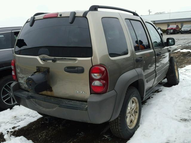 1J4GL48K27W646127 - 2007 JEEP LIBERTY SP BEIGE photo 4