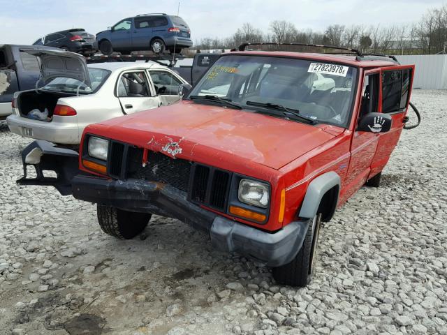 1J4FJ68S7VL541546 - 1997 JEEP CHEROKEE S RED photo 2