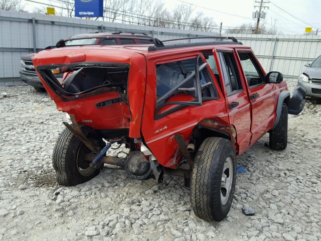 1J4FJ68S7VL541546 - 1997 JEEP CHEROKEE S RED photo 4