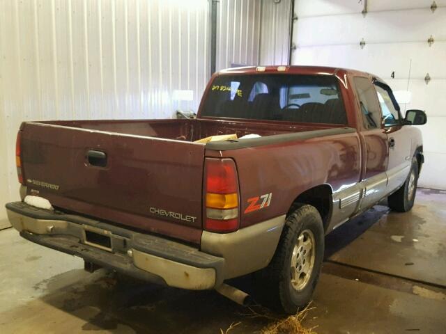 2GCEK19T4X1272858 - 1999 CHEVROLET SILVERADO MAROON photo 4