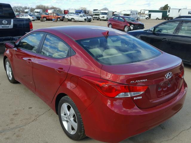 KMHDH4AE7BU124978 - 2011 HYUNDAI ELANTRA GL MAROON photo 3