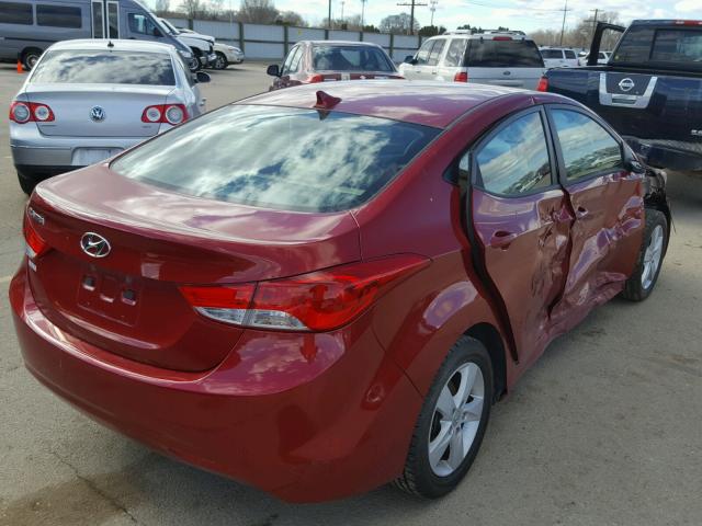 KMHDH4AE7BU124978 - 2011 HYUNDAI ELANTRA GL MAROON photo 4