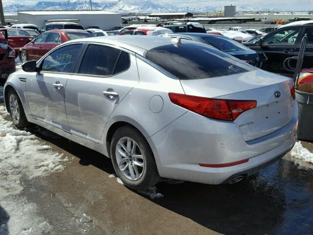 KNAGM4A79B5164484 - 2011 KIA OPTIMA LX SILVER photo 3