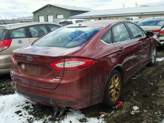 3FA6P0HDXER364131 - 2014 FORD FUSION SE ORANGE photo 4