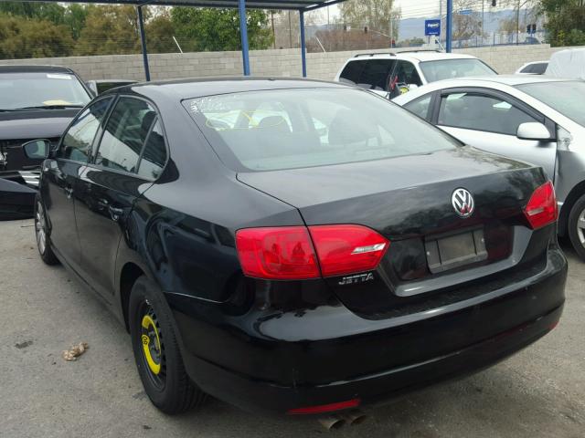 3VW2K7AJ9CM394714 - 2012 VOLKSWAGEN JETTA BASE 黑色 照片 3