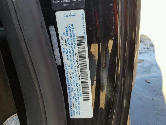 3VWCK21C22M460172 - 2002 VOLKSWAGEN NEW BEETLE 黑色 照片 10