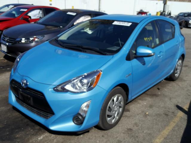 JTDKDTB38F1097554 - 2015 TOYOTA PRIUS C BLUE photo 2