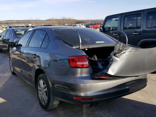 3VW1K7AJ4FM236720 - 2015 VOLKSWAGEN JETTA BASE 灰色 照片 3