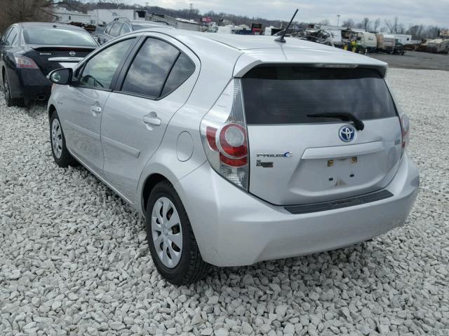 JTDKDTB39C1509119 - 2012 TOYOTA PRIUS C SILVER photo 3