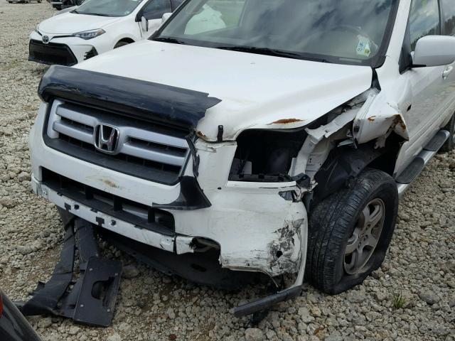 5FNYF28558B016902 - 2008 HONDA PILOT EXL WHITE photo 9