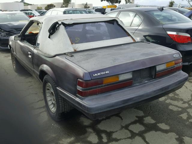 1FABP2733FF160742 - 1985 FORD MUSTANG LX PURPLE photo 3