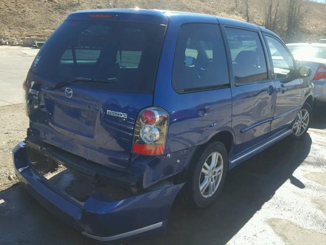 JM3LW28A140524078 - 2004 MAZDA MPV WAGON BLUE photo 4