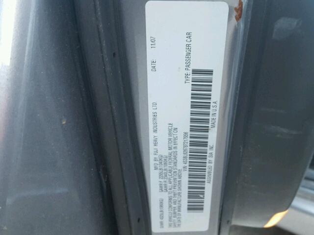 4S3BL626787217956 - 2008 SUBARU LEGACY 2.5 GRAY photo 10